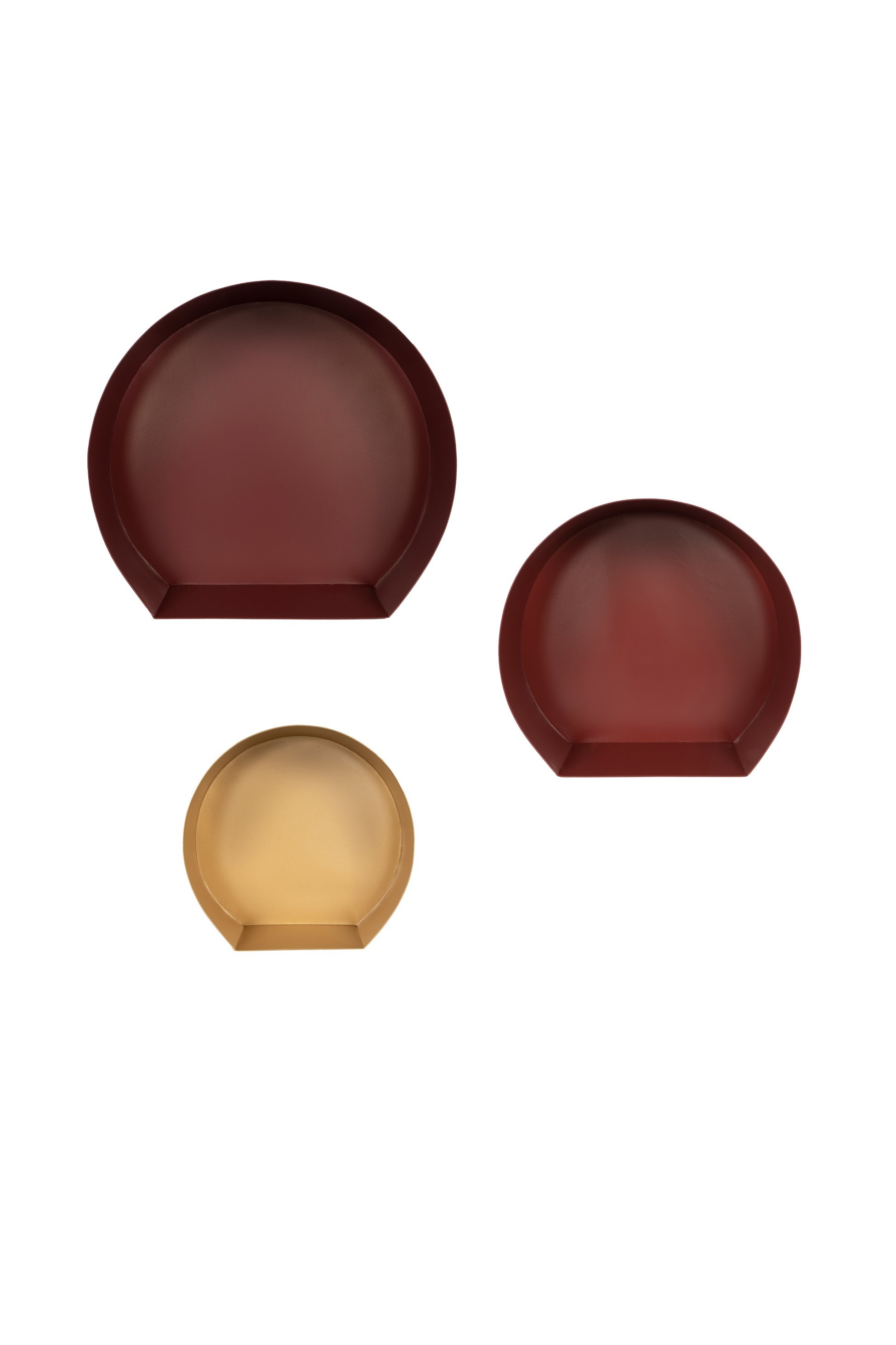 Wandregal-Set Triple 125 3er-Set Dunkelrot / Bordeaux / Gold image