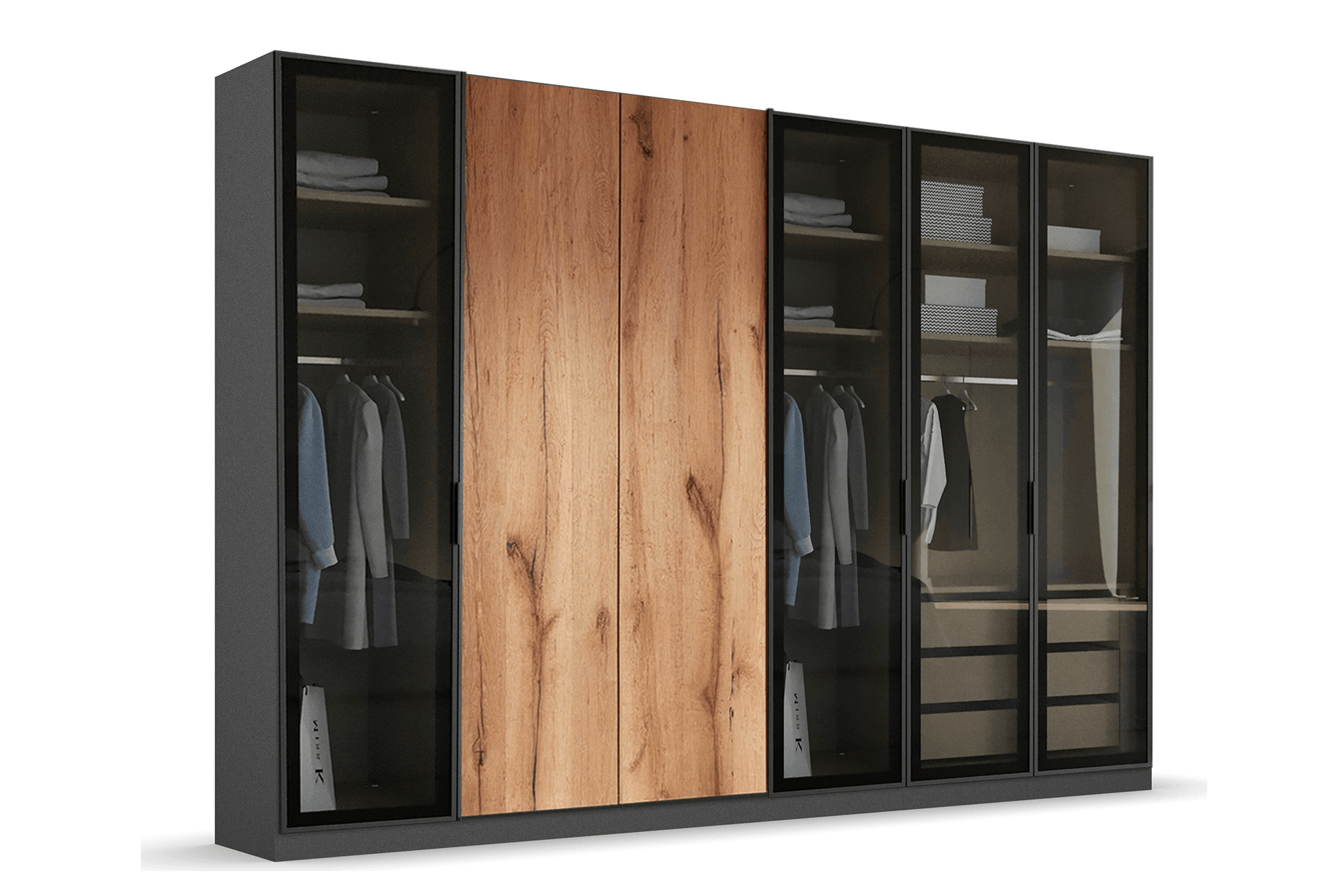 Kleiderschrank Bright Life in Graumetallic 300cm Breit inkl. Lieferung & Aufbauservice main variant image