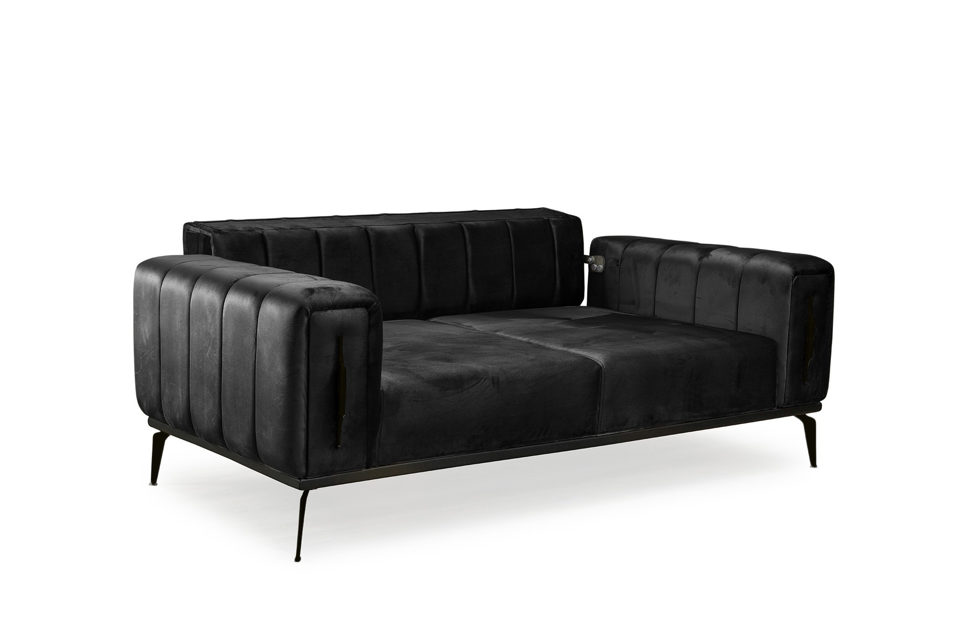 Couchgarnitur Star Spar-Set in Samtstoff und Massiv Holz Füße