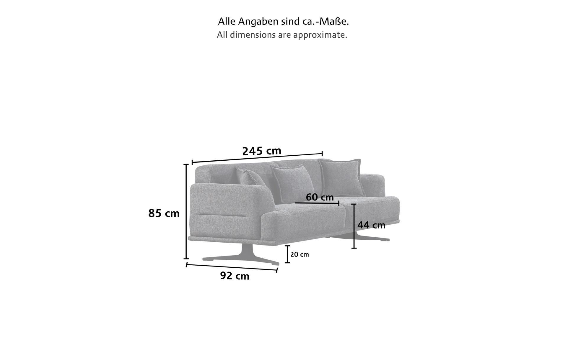 Couchgarnitur MONTE im Spar Set, 3-Sitzer mit Bettfunktion