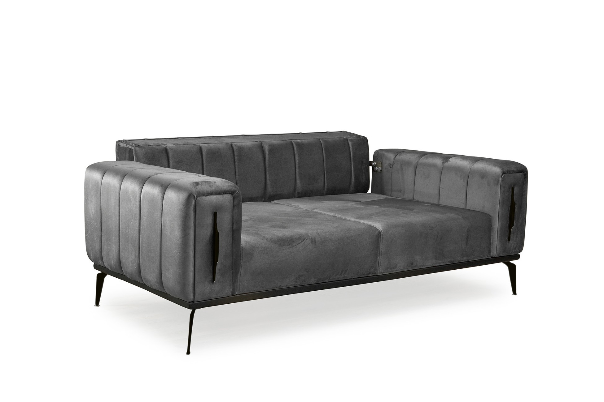 Sofagarnitur Couchgarnitur IRON in 3 Verschiedene Fuß-farben und 6 versch. Samtstoff-farben
