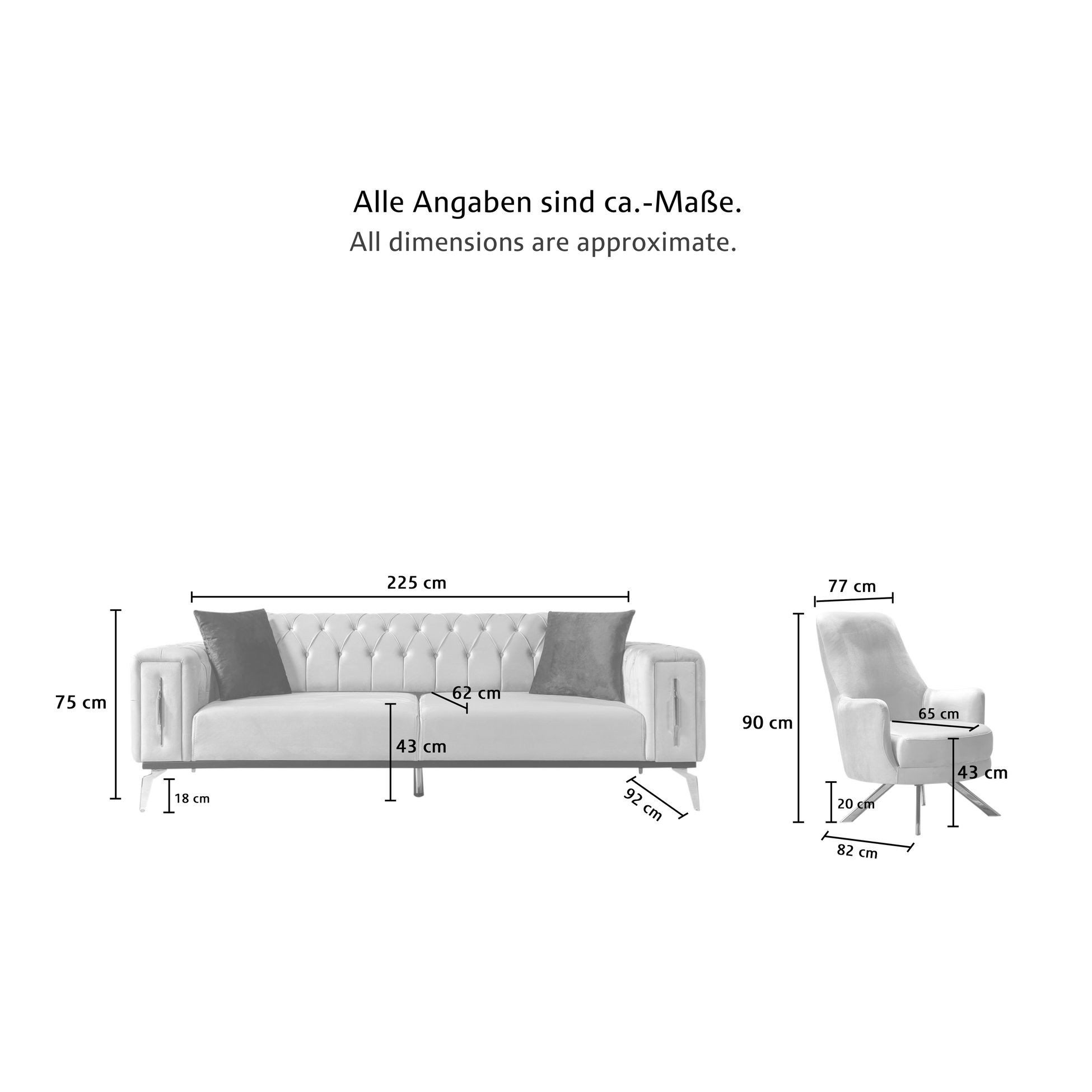 INCI Couchgarnitur in versch. Varianten & Farben