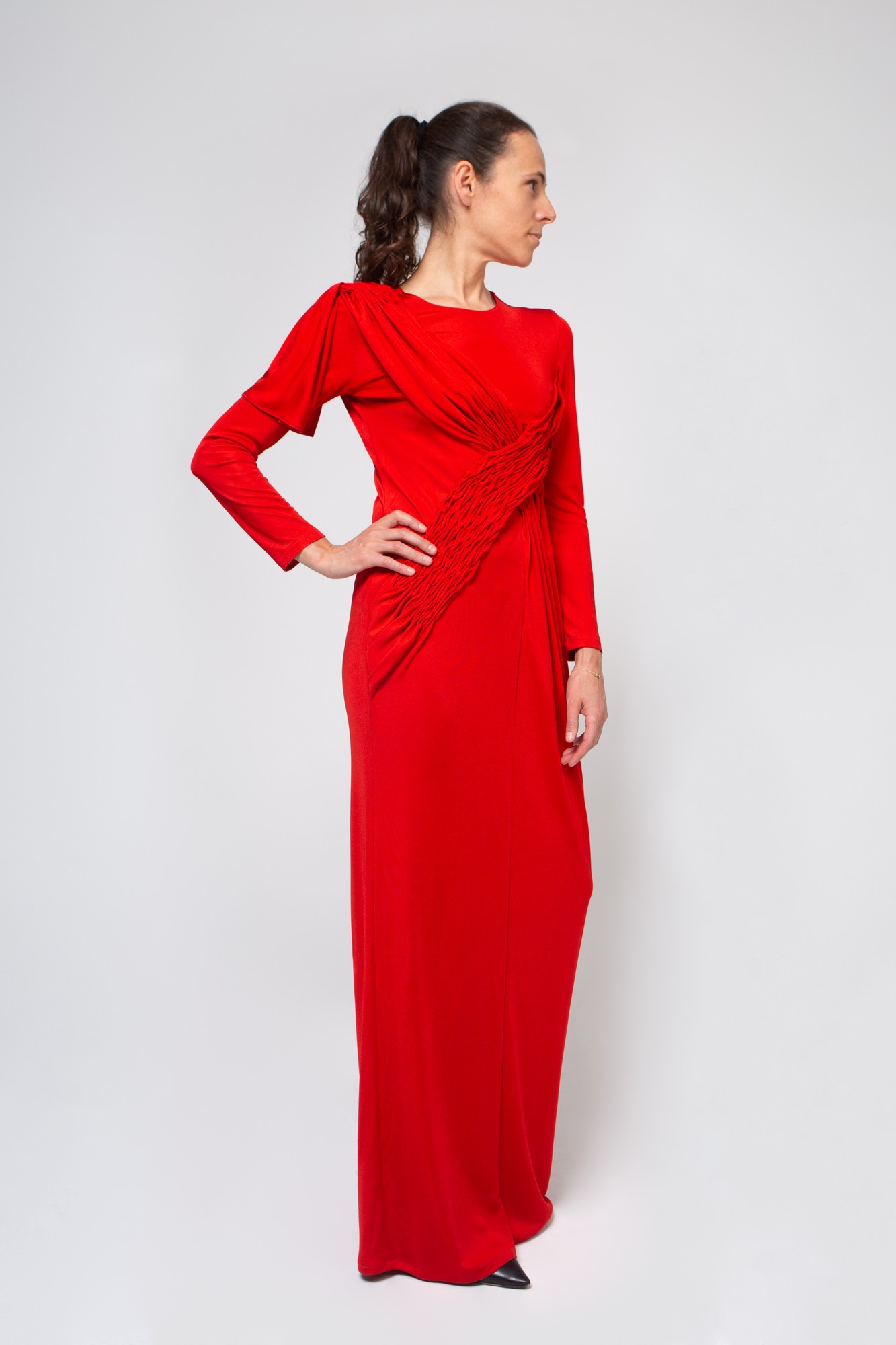 Lara Red Satin Gown – Hijabimama
