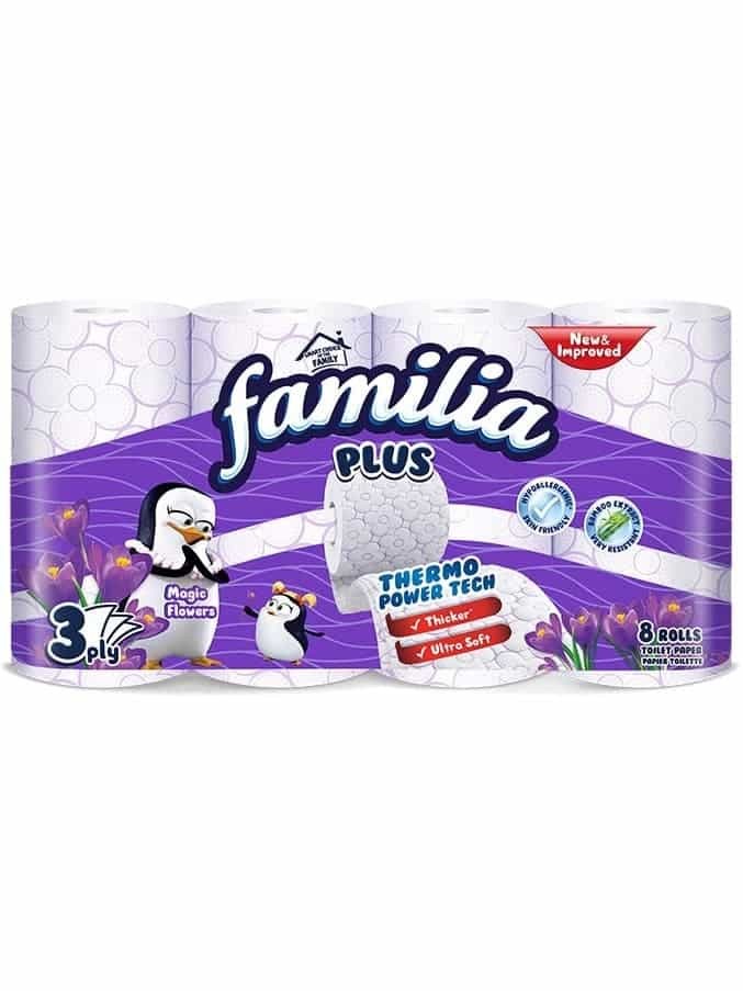 Ultra Mjukt Toalettpapper (Bambu & Hypoallergen) 3-lagers, 8 rullar ✖ 6