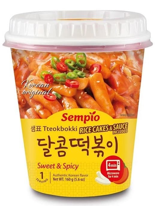 Instant Tteokbokki Söt & Kryddig Ris-kakor 160g ✖ 24