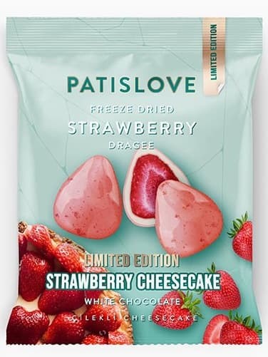 Vit Choklad Jordgubbar Drage Cheesecake 50g ✖ 16