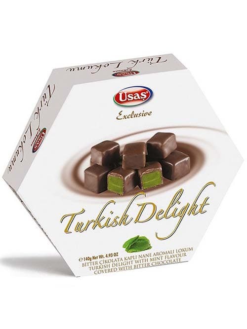 Turkisk Delight - Mörk Chokladöverdragen Myntasmak 140g ✖ 12