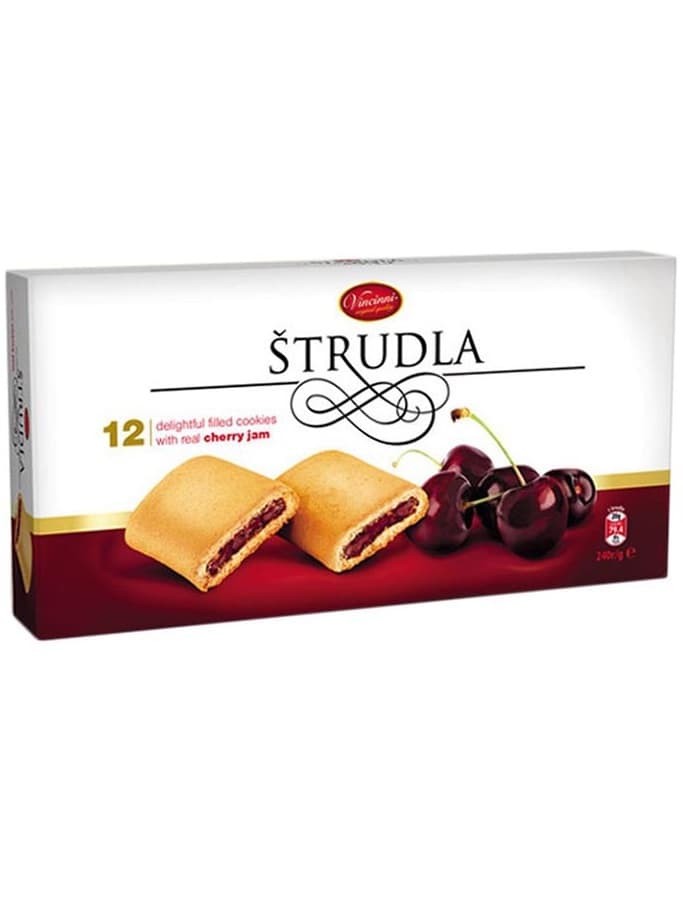 Strudel - Körsbärs marmeladfylld Kaka 240g ✖ 12
