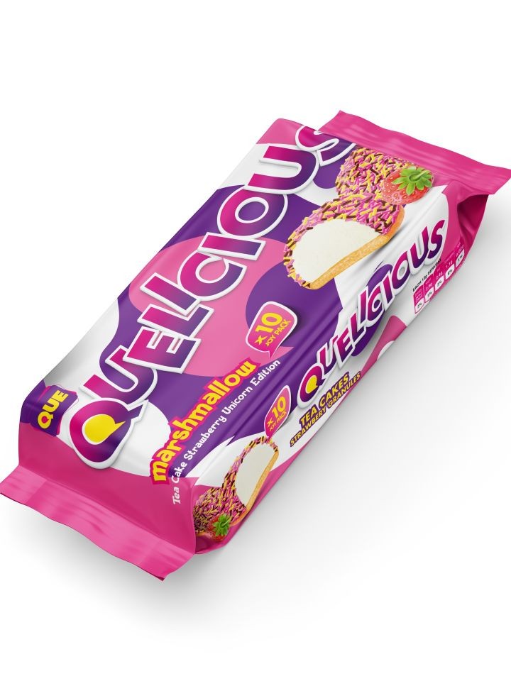QUELICIOUS - Marshmallow Jordgubbstekakor 120g ✖ 24
