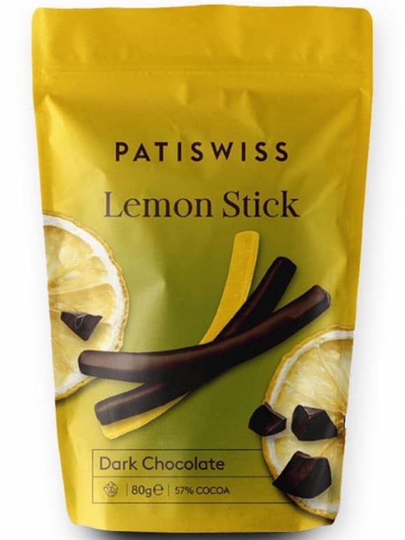 Mörk Chokladdoppade Citron Pinnar 80g ✖ 12