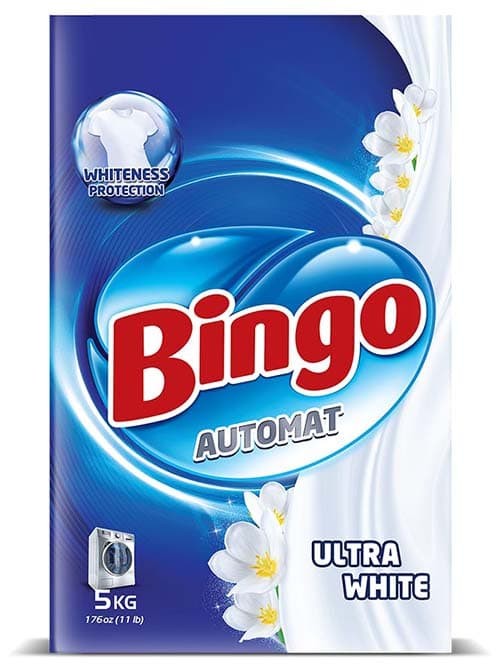 Bingo Tvättmedel för Vita Kläder (Ultra Vithet) - 5kg ✖ 4