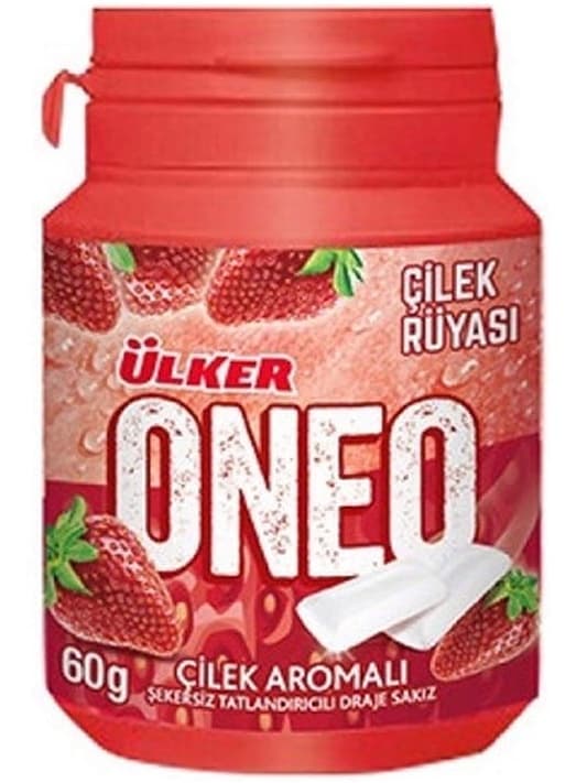 Oneo Strawberry Gum in Jar 60g