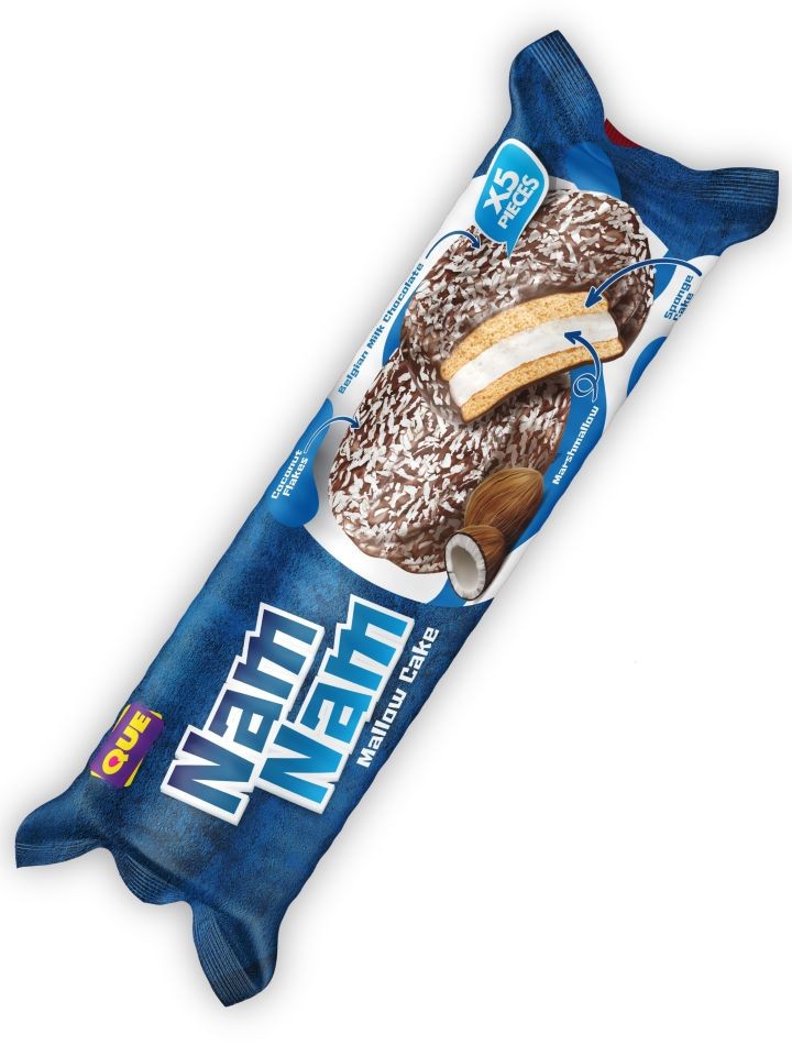 Nam Nam - Choklad- och Kokosöverdragna Marshmallow Sandwichkakor 125g ✖ 12