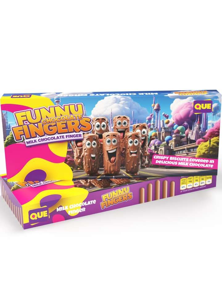 FUNNY FINGERS -Mjölkchoklad Krispiga Kex 100g ✖ 24
