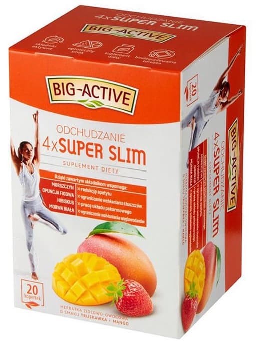 Super Slim Fruit Tea (för Viktminsknings) - Mango & Strawberry (20 tepåsar) ✖ 12