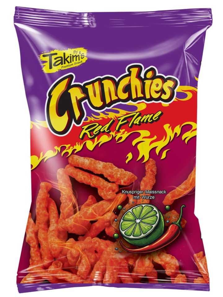 Crunchies Röd Flamma Majschips 90g _(1 pk/24)