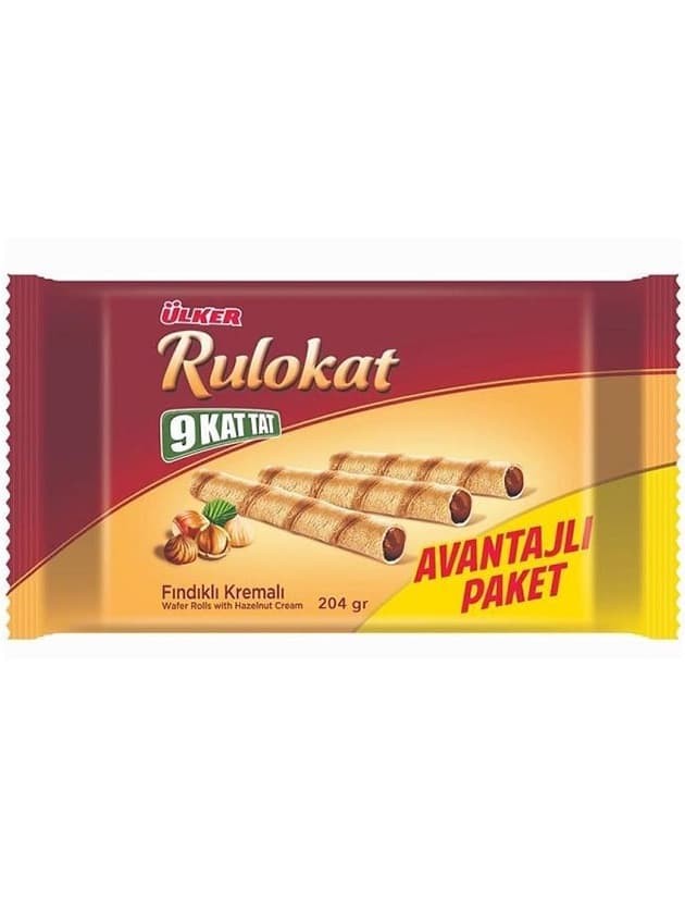 Rulokat Fındık Kremalı Rulo Gofret (Avantajlı Paket) 204g  ✖ 10