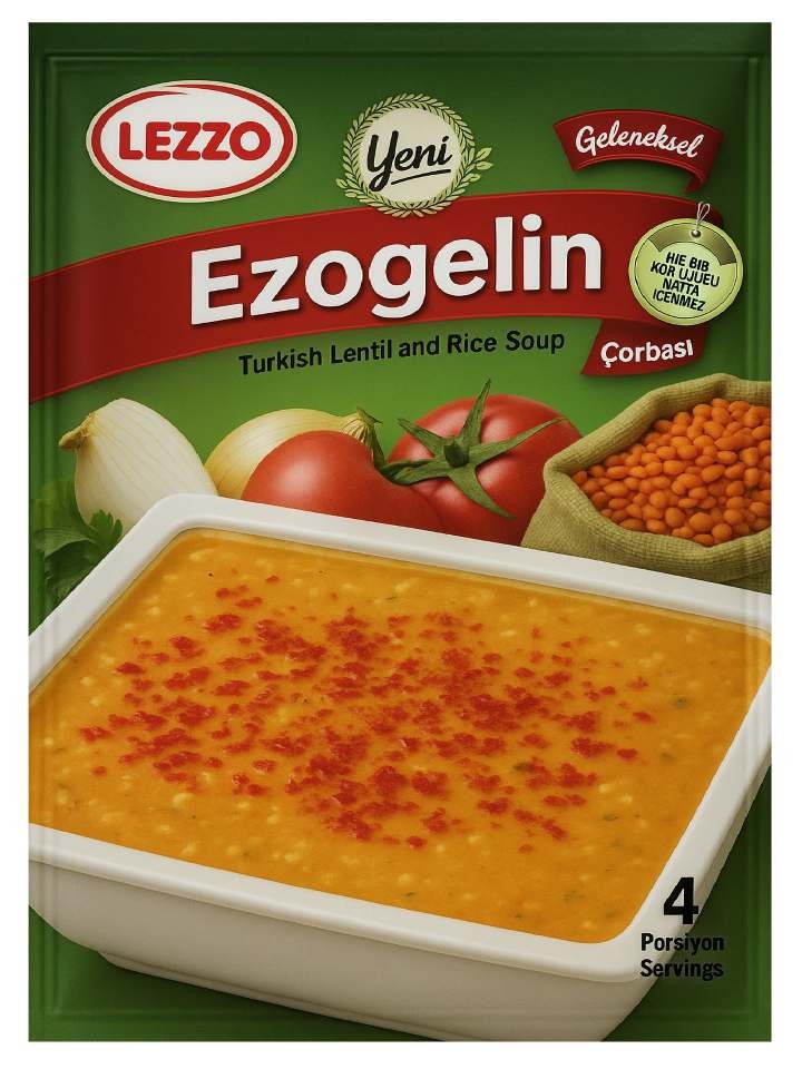 Turkisk lins- och rissoppa (Ezogelin) Pulver 80g ✖ 12