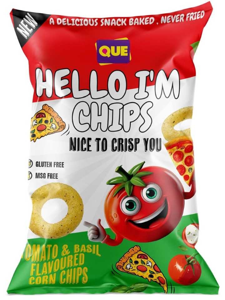 HELLO I'M CHIPS - Tomat&Basilika Majschips 65g ✖ 25