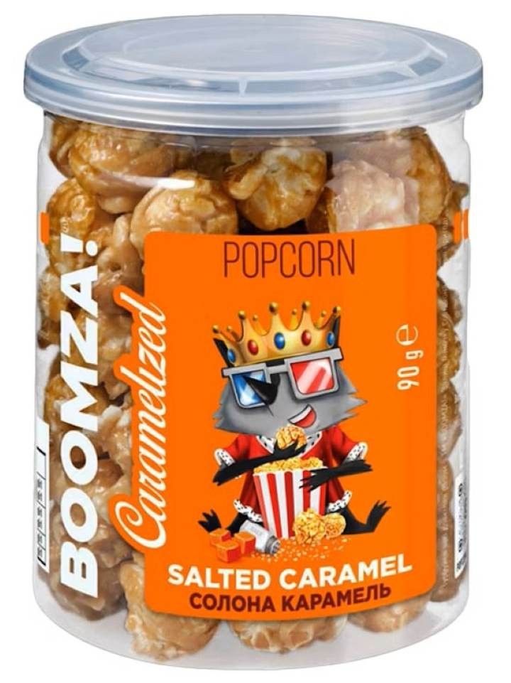 Karamelliserad popcorn med smak av salt karamell 90g ✖ 12