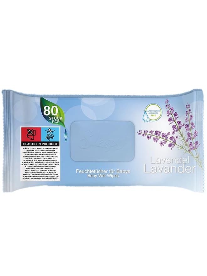 Alkoholfri Våtservetter för Bebis (Lavendel) 80 st ✖ 16