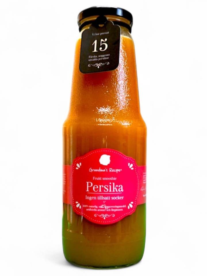 100% Färsk Pressad Persika Frukt Smoothie 1L ✖ 6