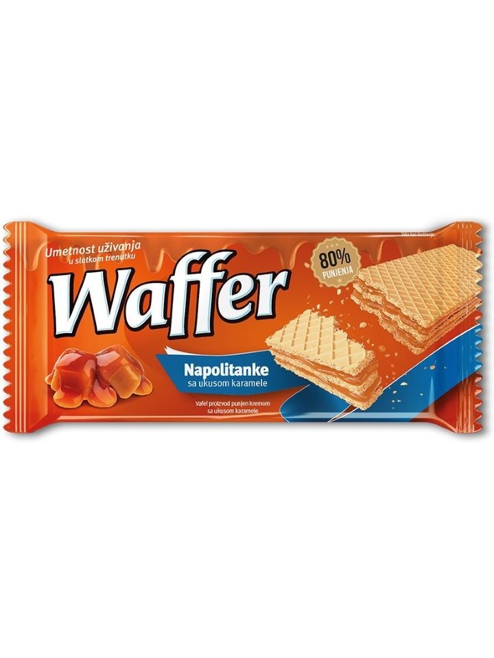 Napolitanke Wafer M Karamel Fyllning 170g ✖ 24