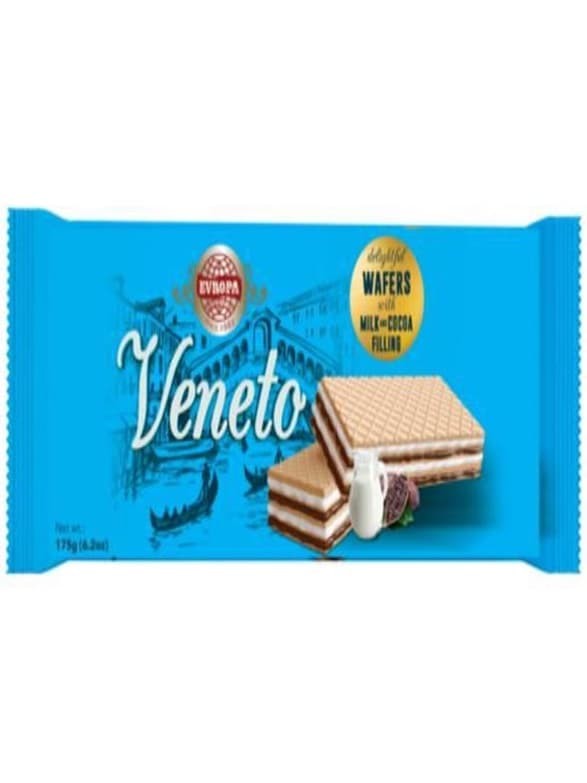 Veneto Wafers med Mjölk-Kakaofyllning 175g ✖ 34