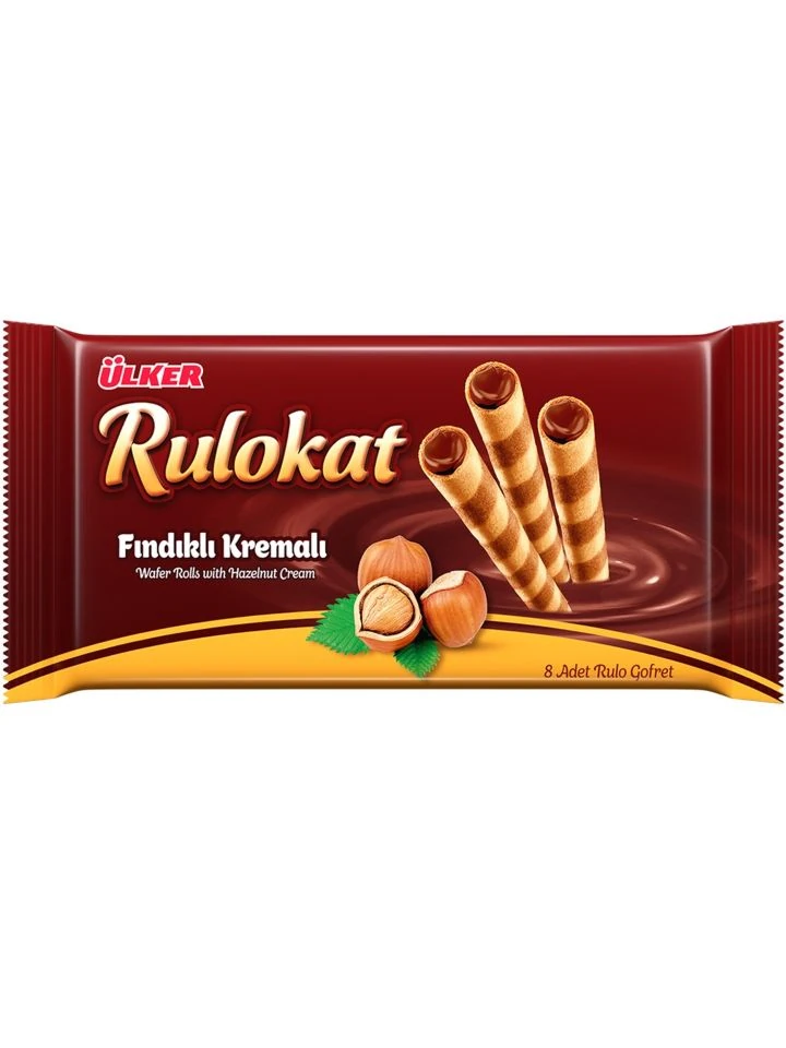 Rulokat - Hasselnød Cream Wafer Roll 42g ✖ 12