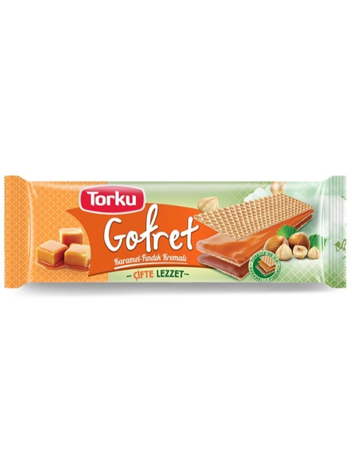 Wafers med Karamell och Hasselnötskräm 142g ✖ 19
