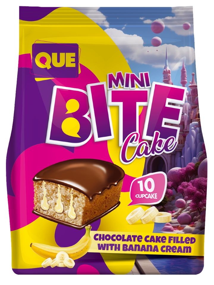 Mini Bite - Chokladkaka (Fylld med Banankräm) 180g ✖ 16