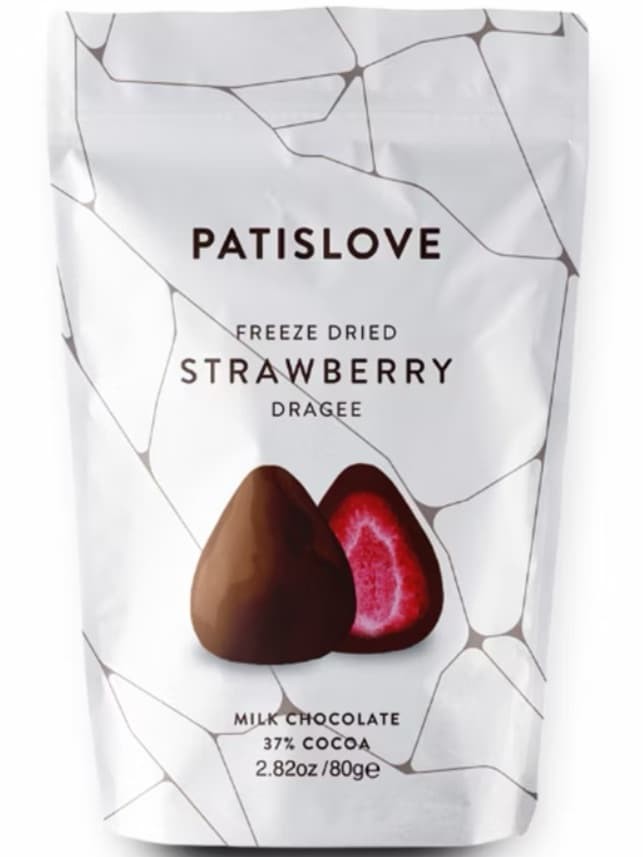 Chokladöverdragen Torkade Jordgubbsdragéer ✖ 12