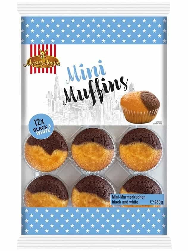 Svart & Vit Mini Muffin (12-pack) 280g ✖ 14