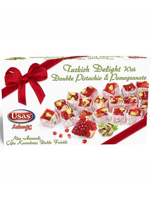 Turkish Delight - Pomegranate Flavored & Double Roasted Pistachio 350g