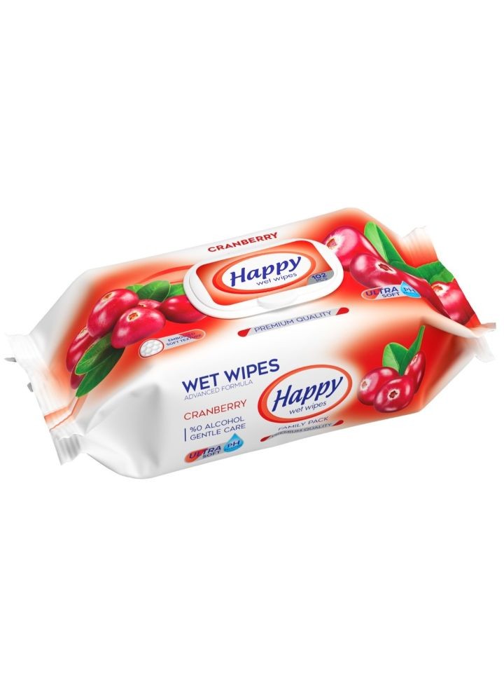 Våt Servetter Tranbärs Doft Family Pack 102Pcs ✖ 24