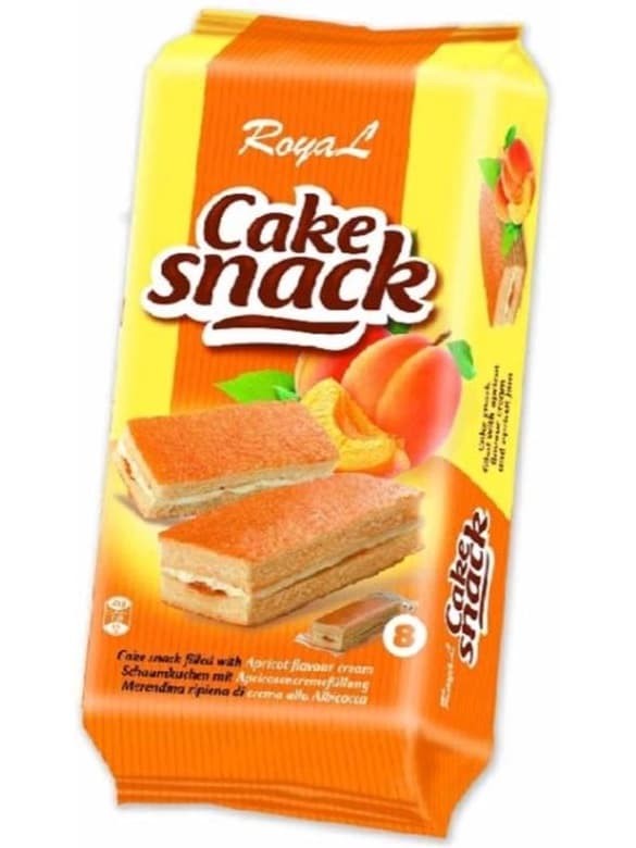 Royal Cake Snack - Aprikoskrämfylld (8-pack) 200g ✖ 12