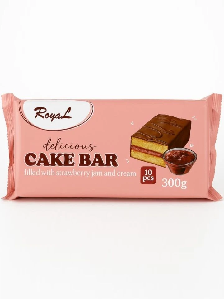 Royal Cake Bar - Jordgubbsmak (10 st) 300g _(1 pk/12)