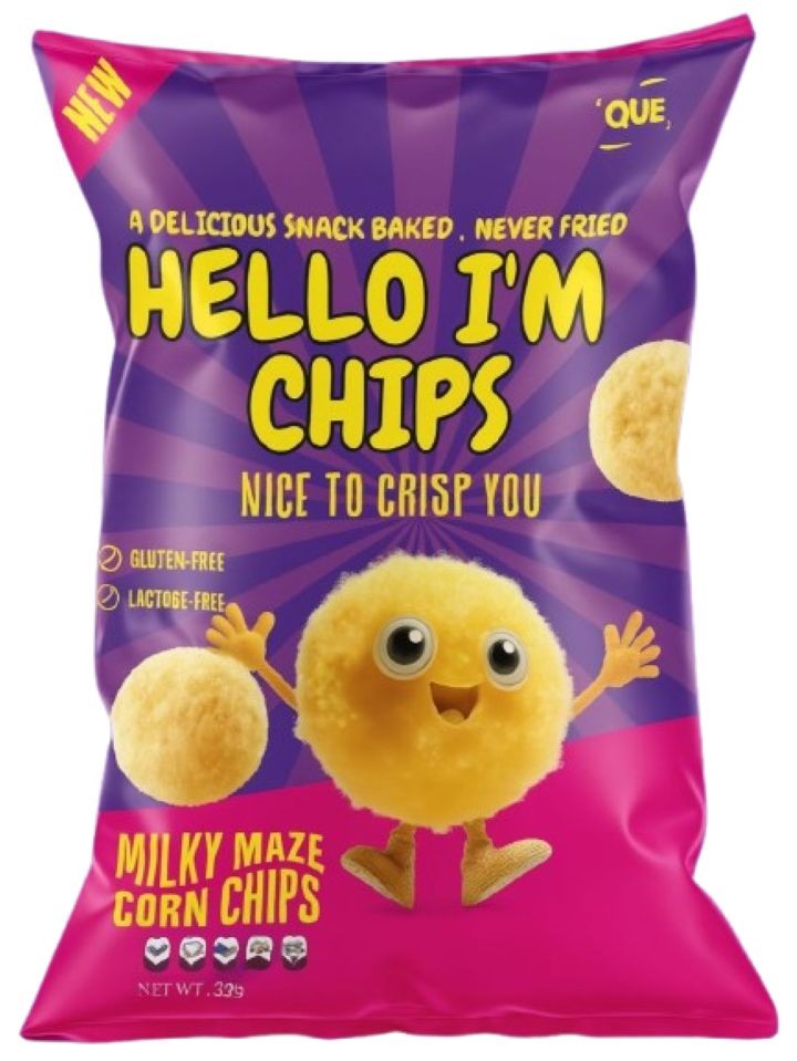 HELLO I'M CHIPS - Mjölkmajssmak Majschips 65g ✖ 25