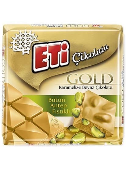 Gold Karamelliserad Vit Choklad med Pistagenötter 60g ✖ 10