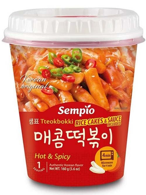 Instant Tteokbokki Stark & Kryddig Ris-kakor 160g ✖ 24