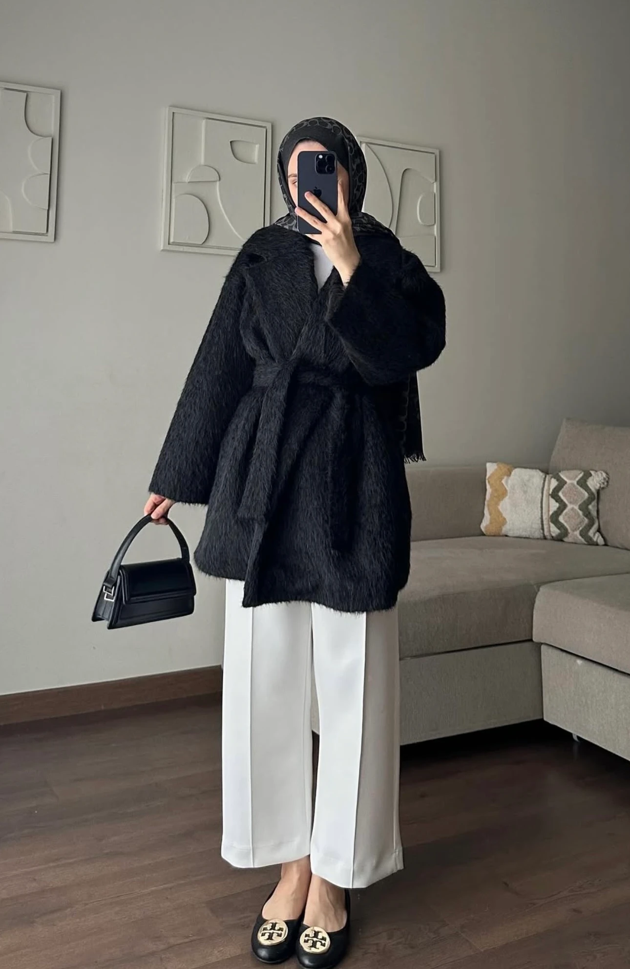 VALERA FUR JACKET - Zwart