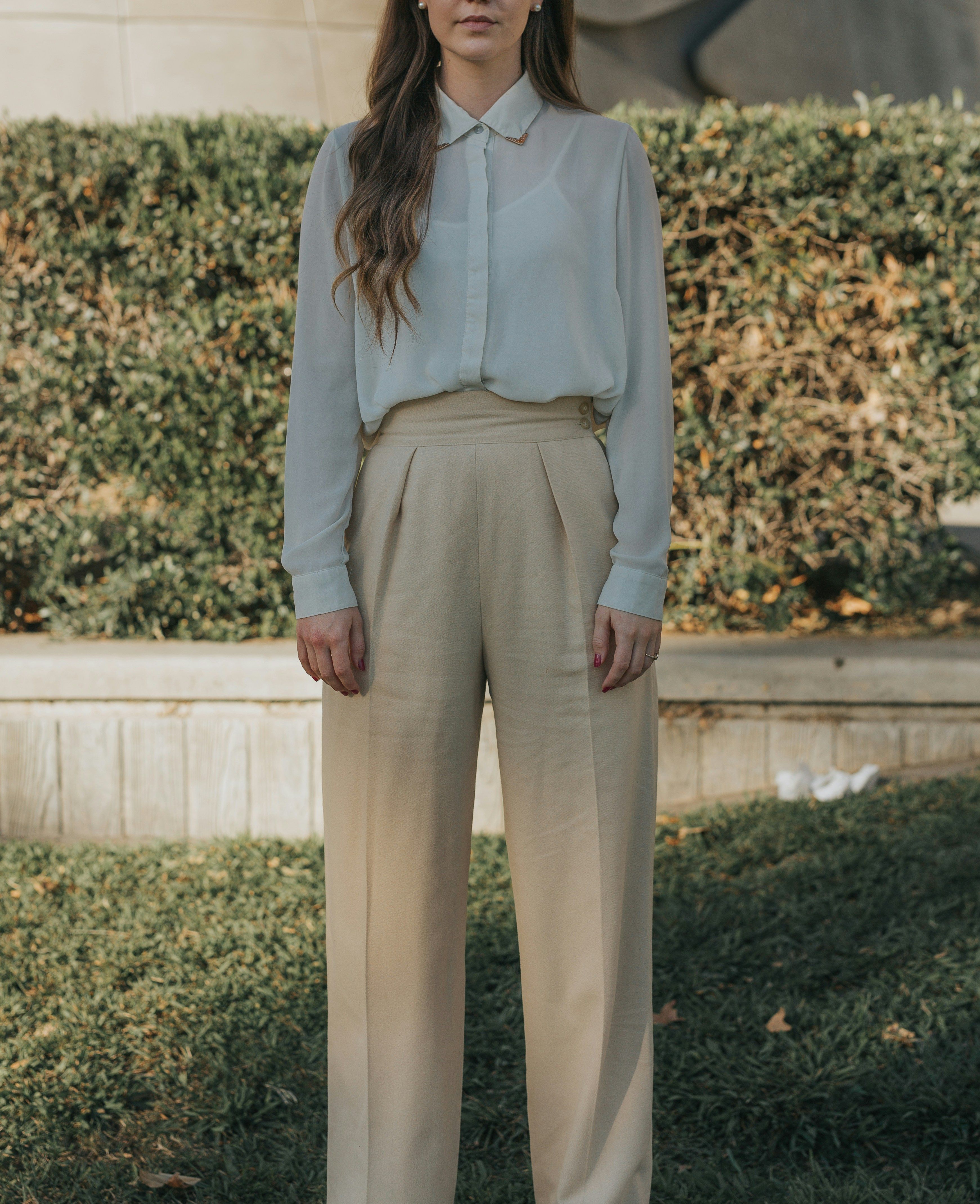 Cream pant %100 linen