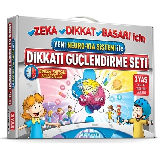 Yeni Neuro Via Sistemi İle Dikkati Güçlendirme Seti (3 Yaş) 3 Kitap