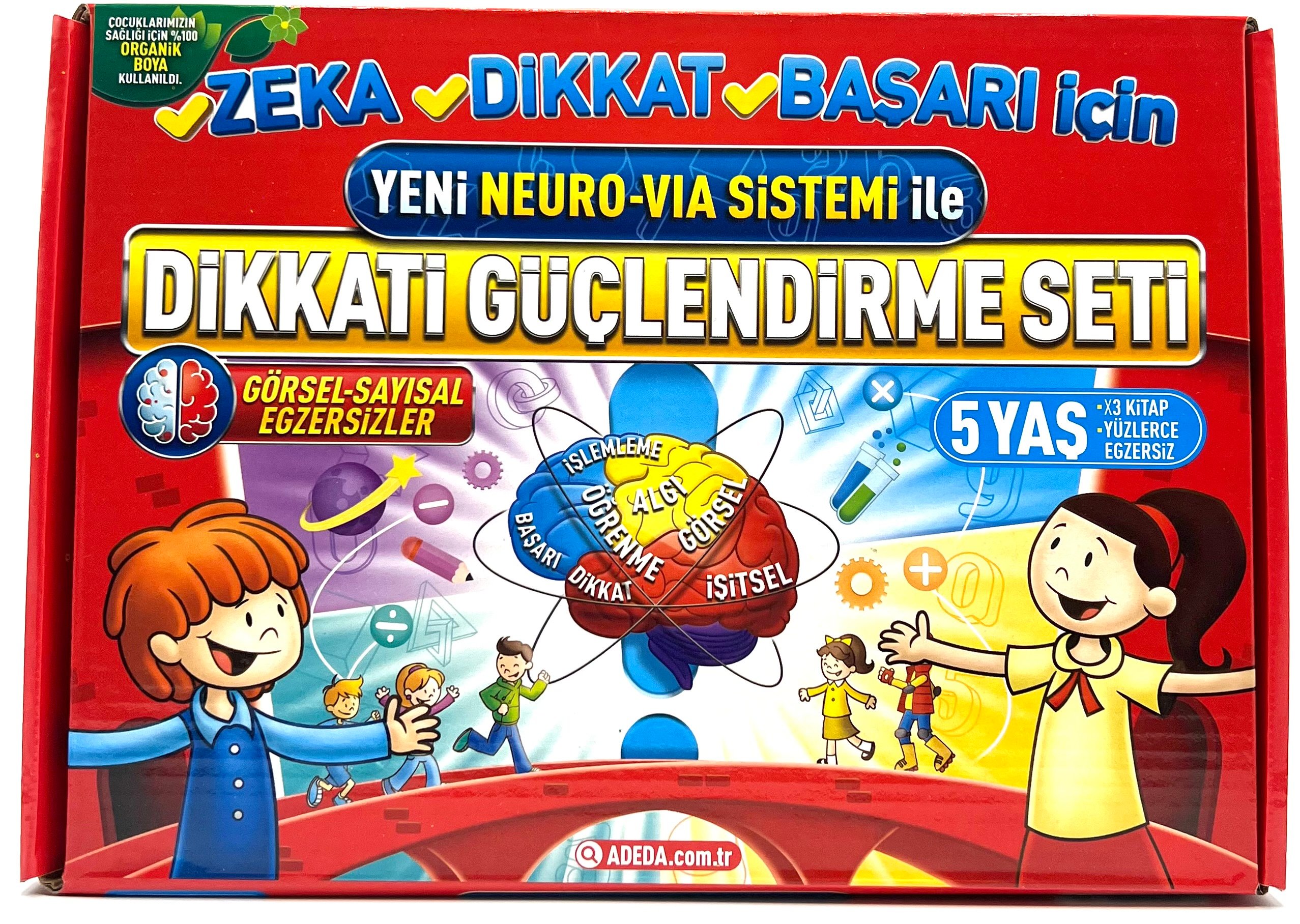 Yeni Neuro Via Sistemi İle Dikkati Güçlendirme Seti (5 Yaş) 3 Kitap