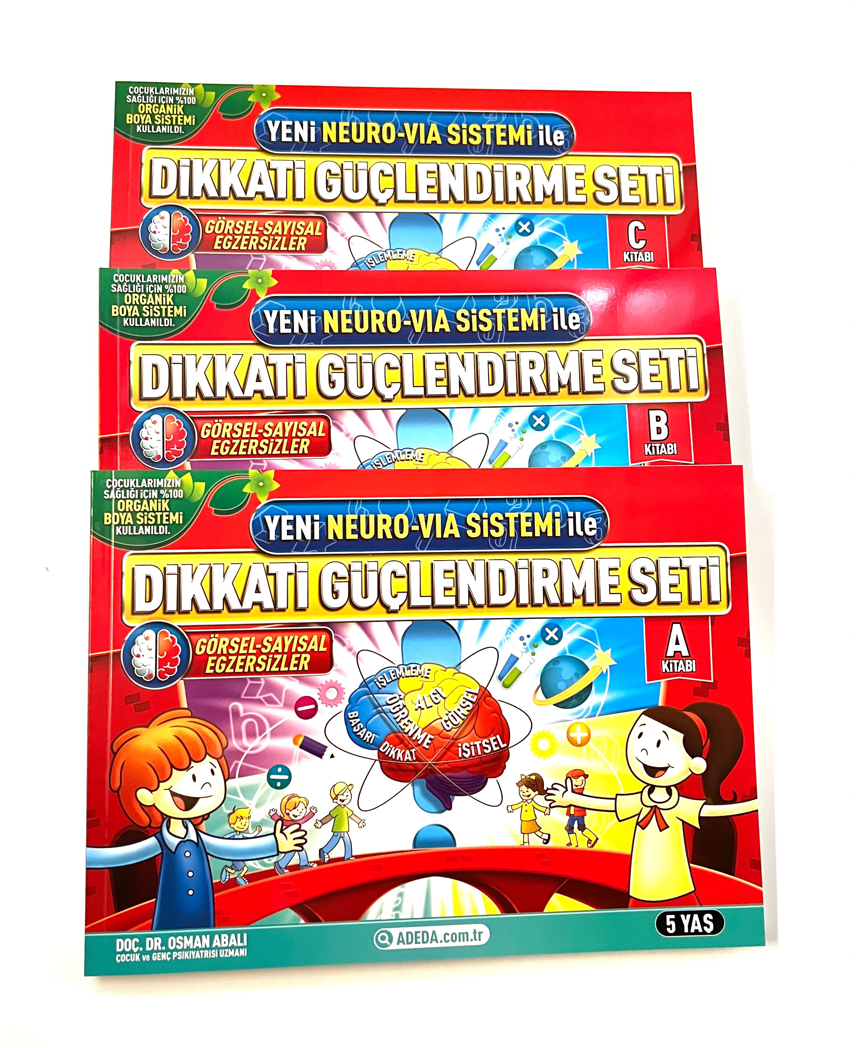 Yeni Neuro Via Sistemi İle Dikkati Güçlendirme Seti (5 Yaş) 3 Kitap