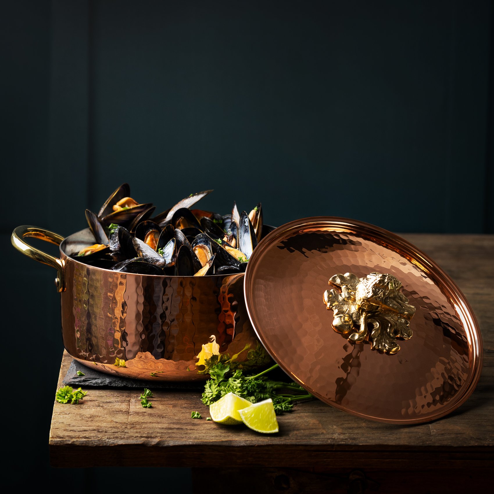 Artisanal Collection Copper Casserole with decorated lid - 20cm