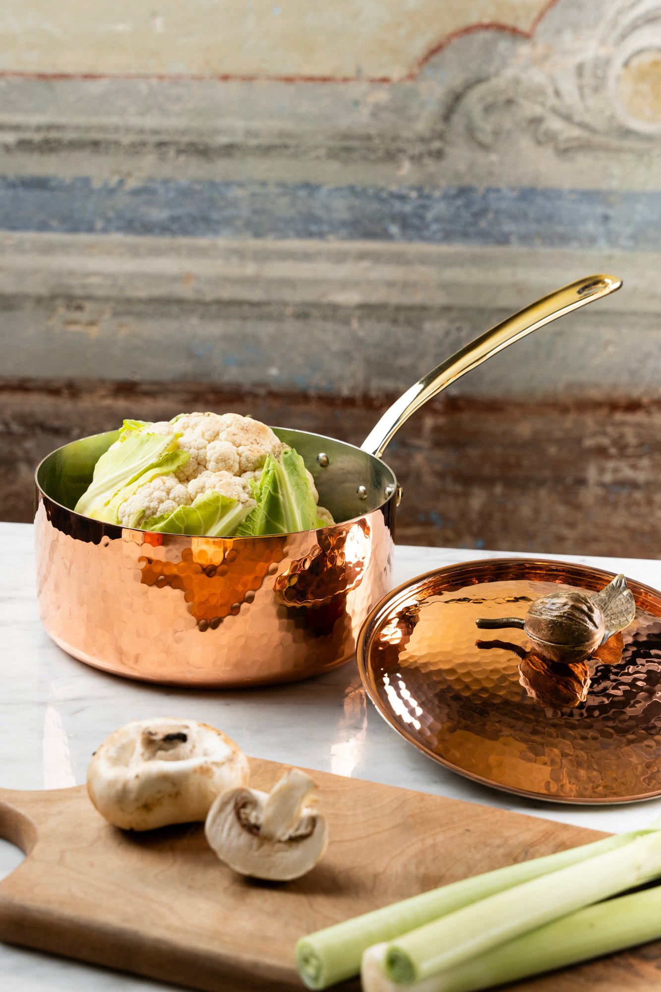 Artisanal Collection Copper Saucepan 20cm with aubergine lid