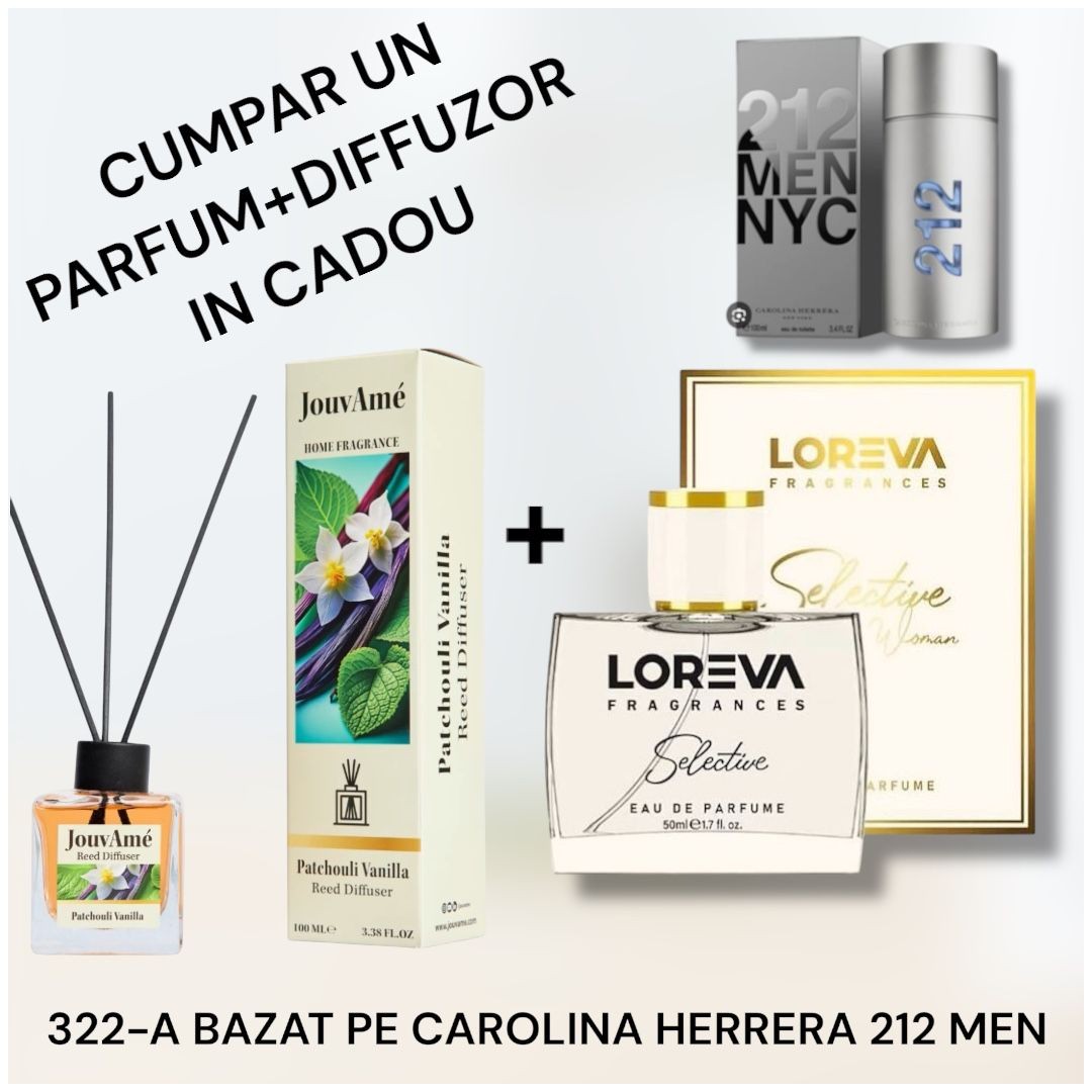 322-A LOREVA SELECTİVE BAZAT PE CAROLINA HERRERA 212 MEN +DİFFUZOR CADOU