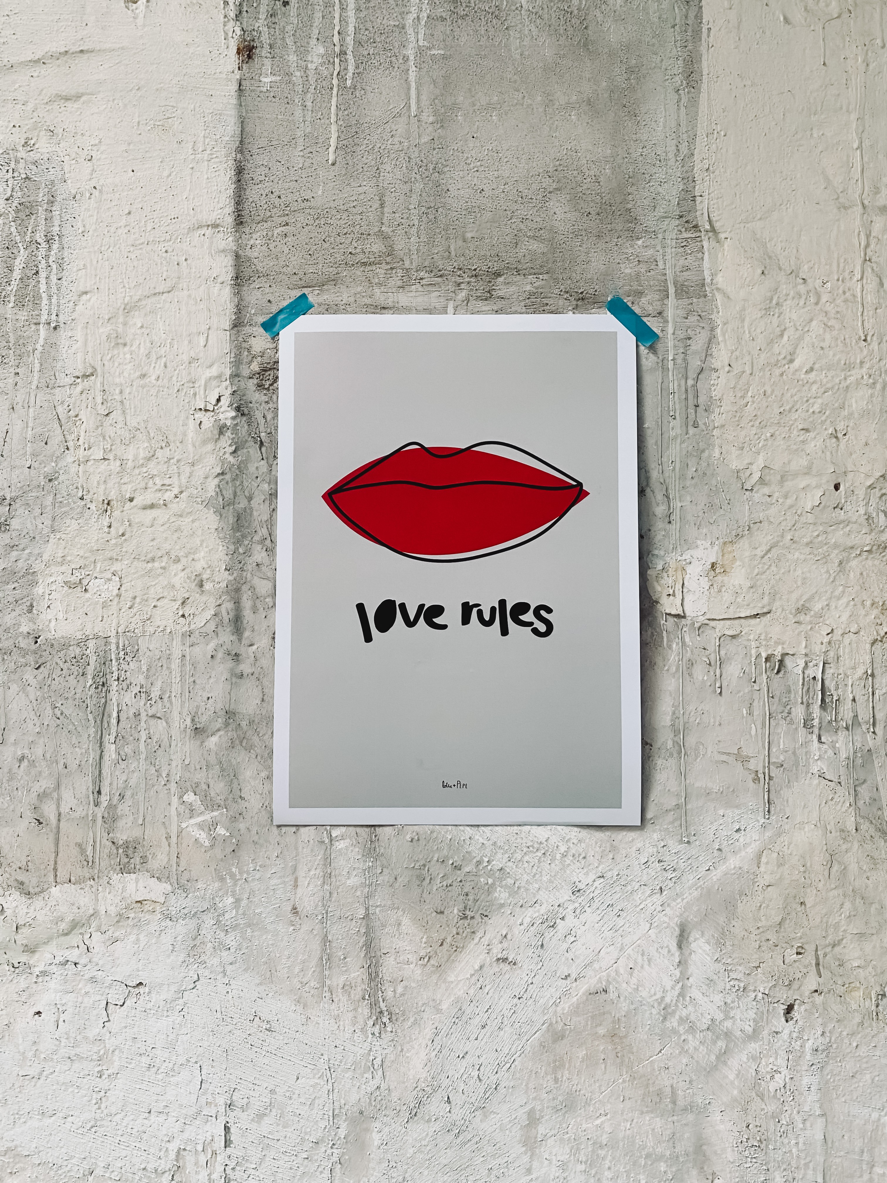 POSTER LOVE RULES MOUTH A3