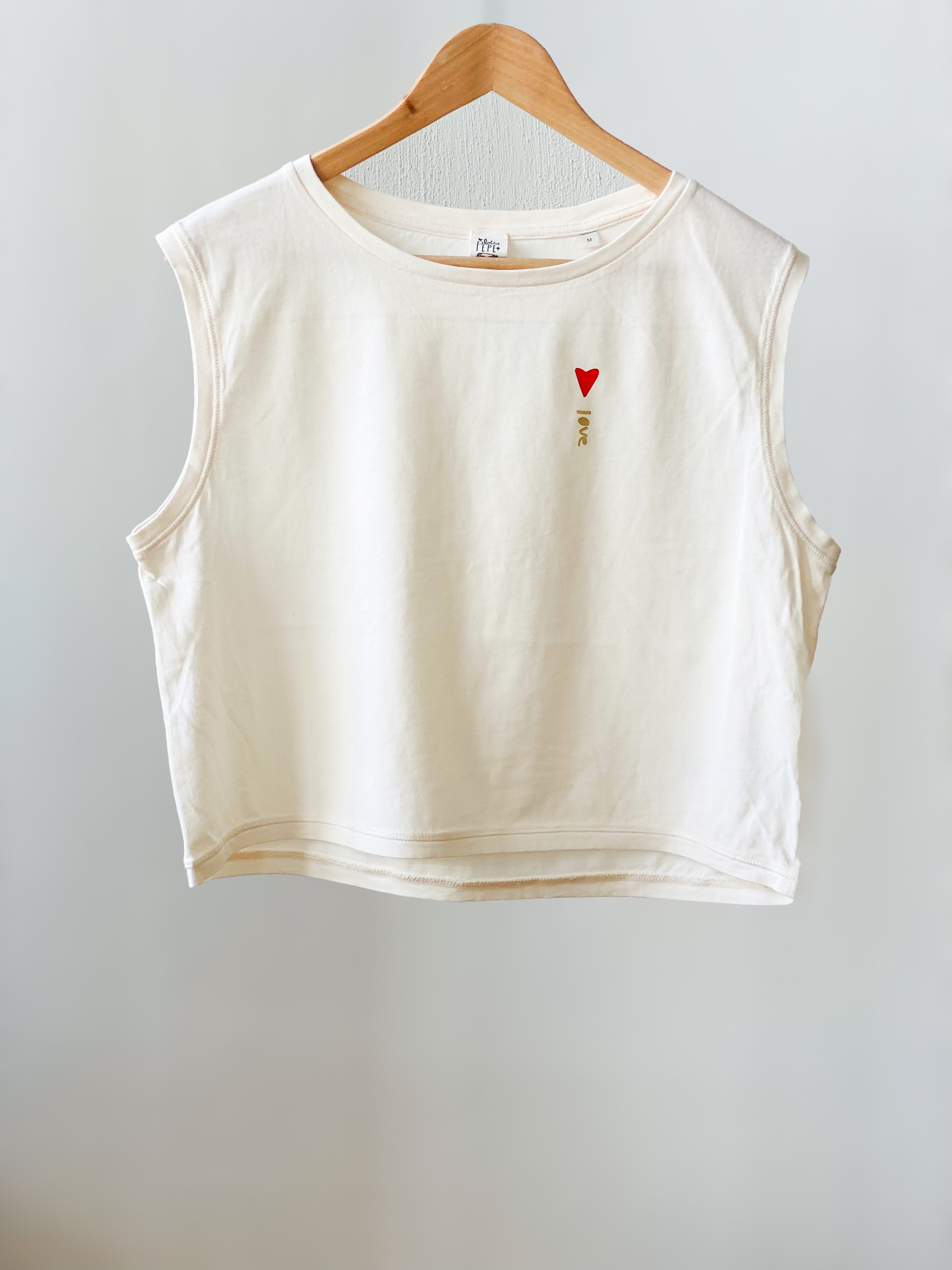 Tank Top | beige | love | gold
